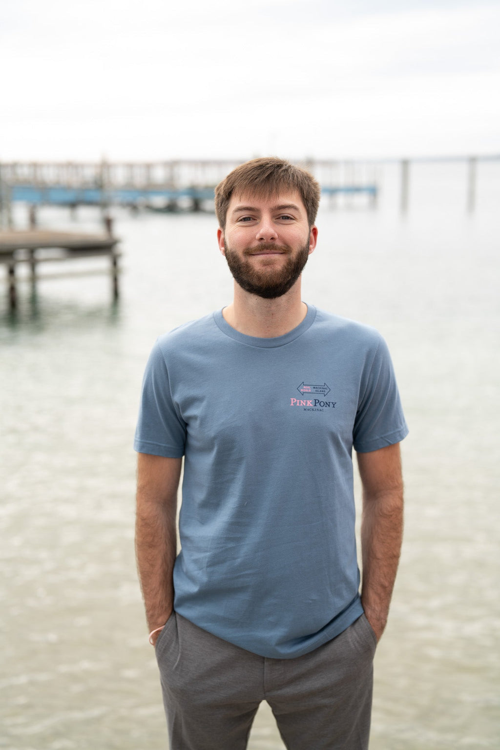 Porch Pony T-shirt Steel Blue