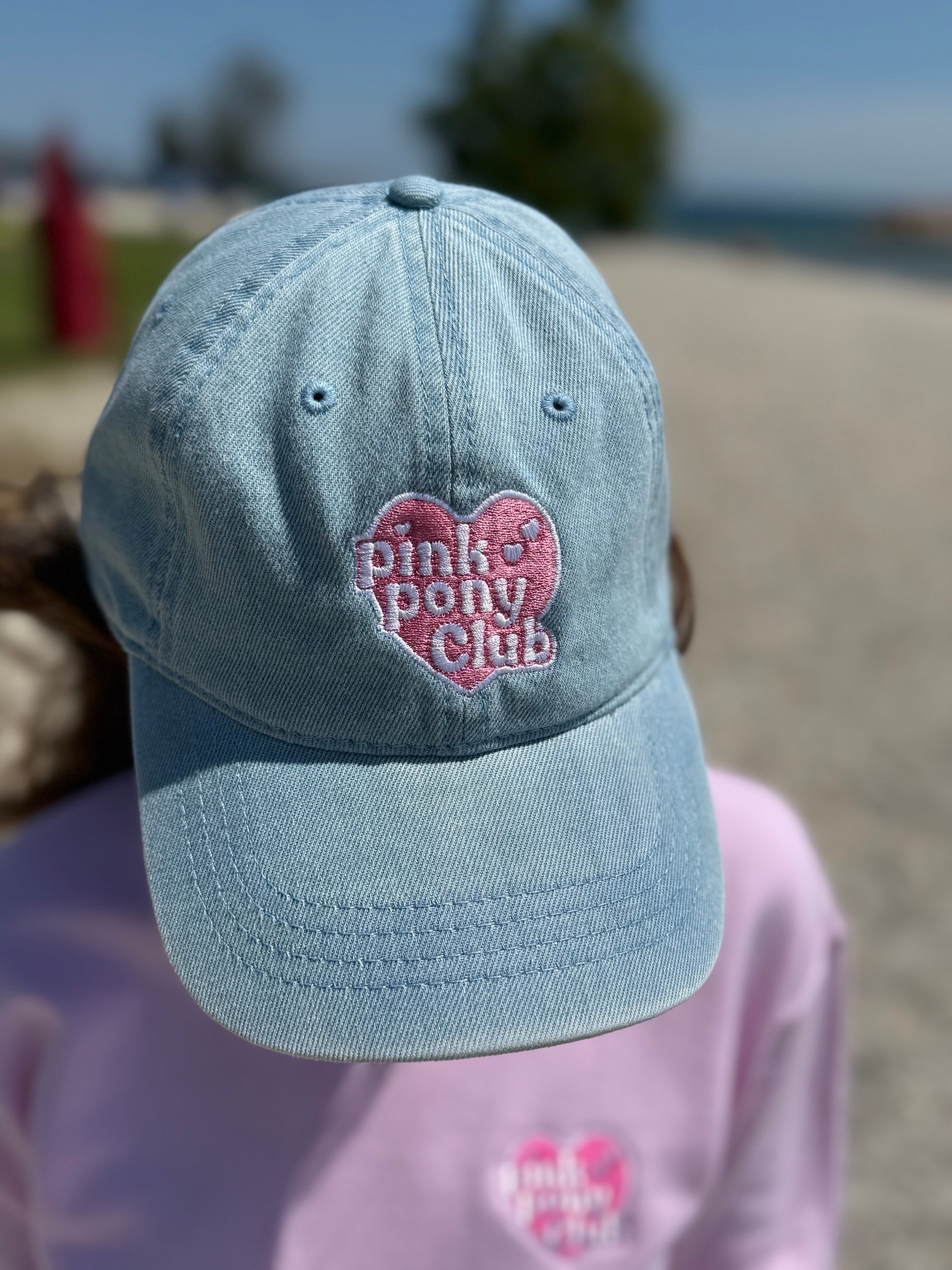 Hat Denim Pink Pony Club Heart