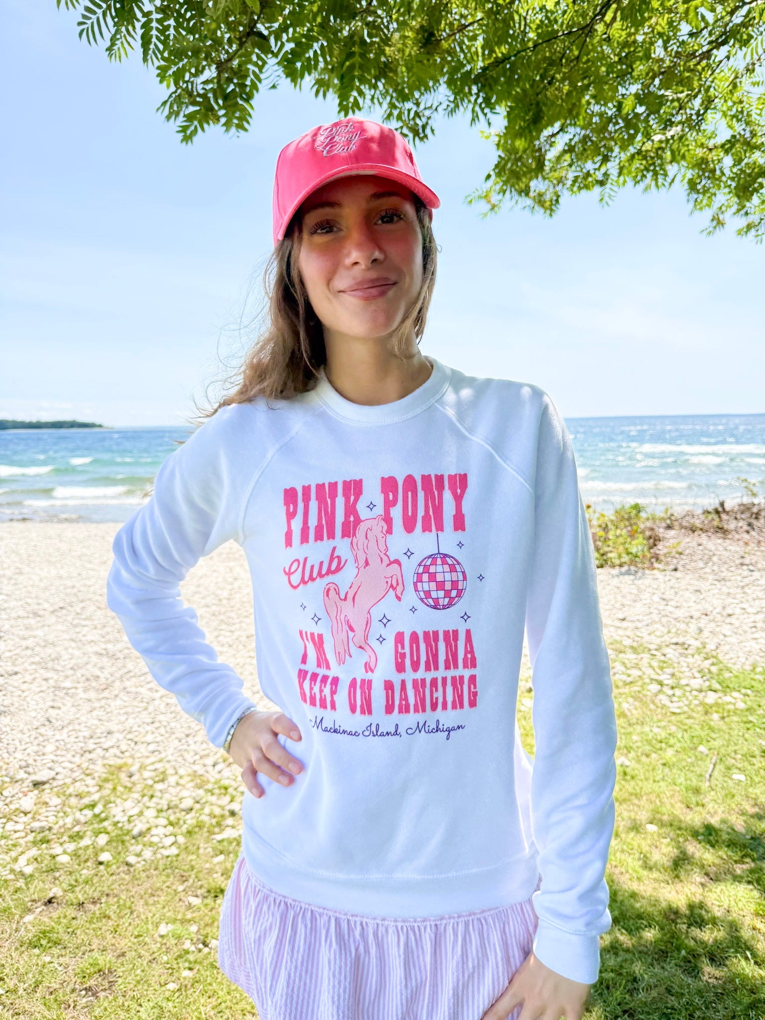 Womens Pink Pony Club Graphic Sweatshirt