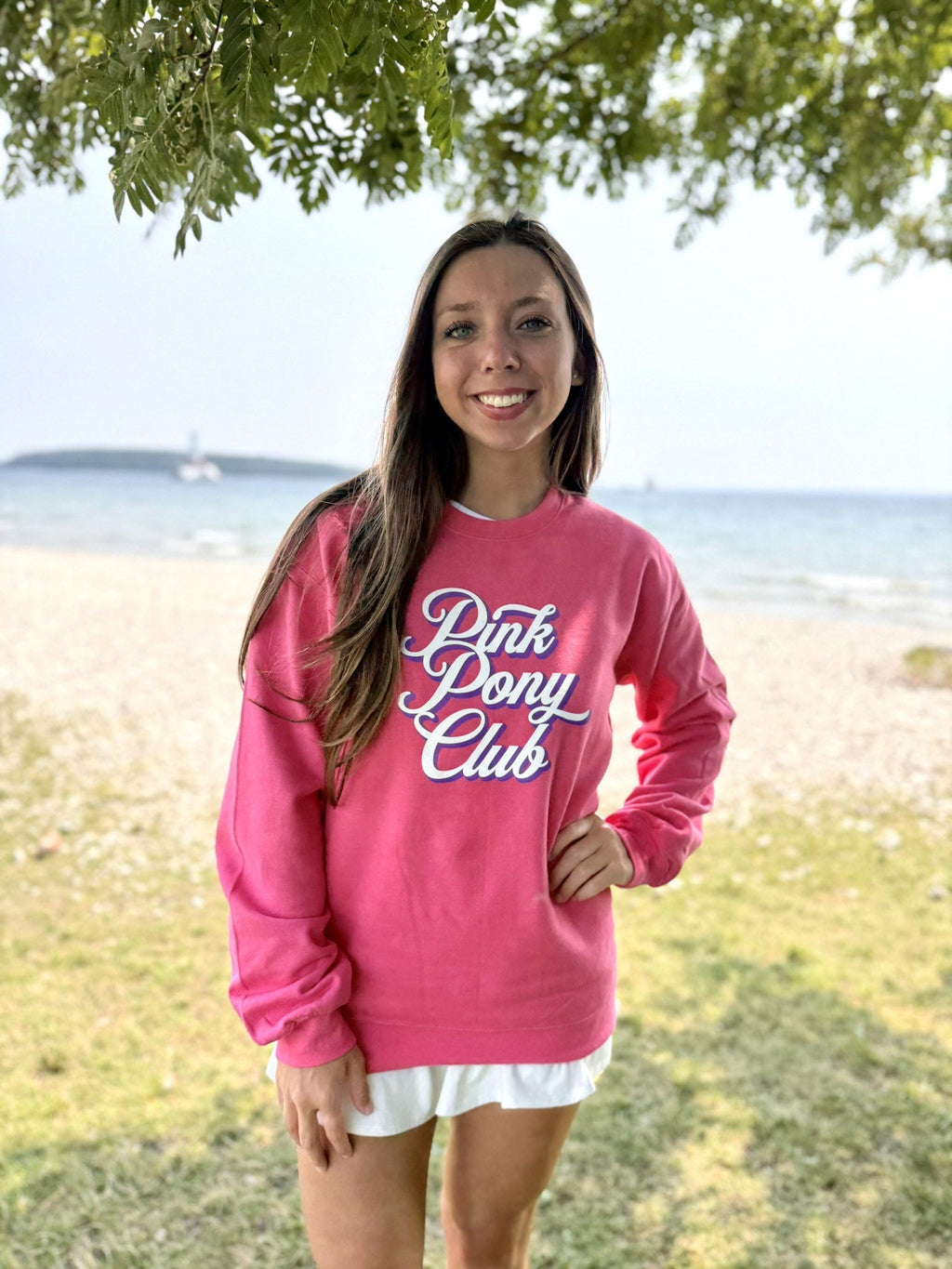Pink Pony Graphic Script Crewneck