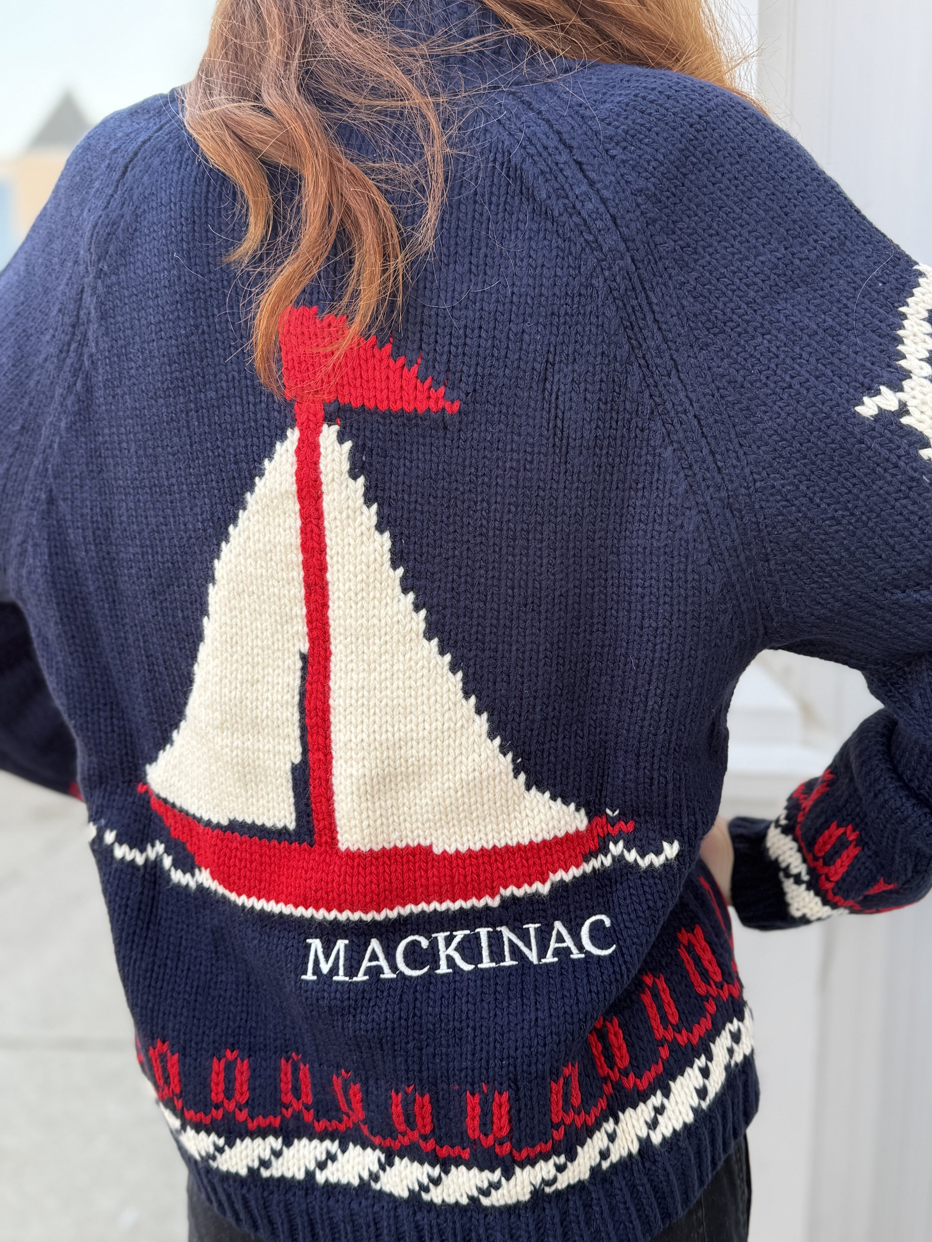 Sailboat Cardigan with MACKINAC